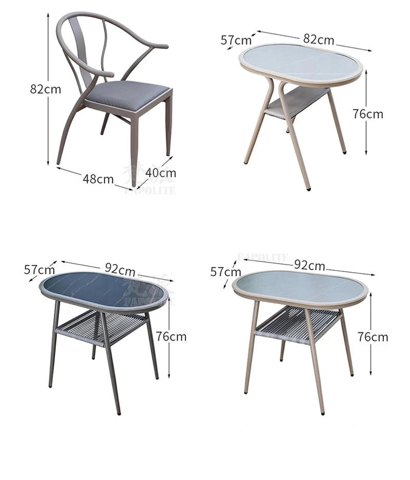Description Picture 2 of itemmodern Patio Table and Chairs Light Luxury Outdoor Table Set garden furniture Balcony Coffee Table and Chairs Set Rattan Chair Z