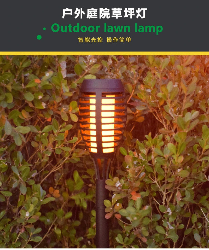 Description Picture 3 of itemNew Water Proof Solar Led Flame Lamp Torch Lamp Outdoor Decorative Landscape Lamp Courtyard Garden Decorative Landscape Lamp Hot