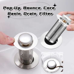 Washbasin Drain Filter Pop-Up Bounce Core Stopper Hair Catcher Shower Sink Strainer Kitchen Bathroom Accessory