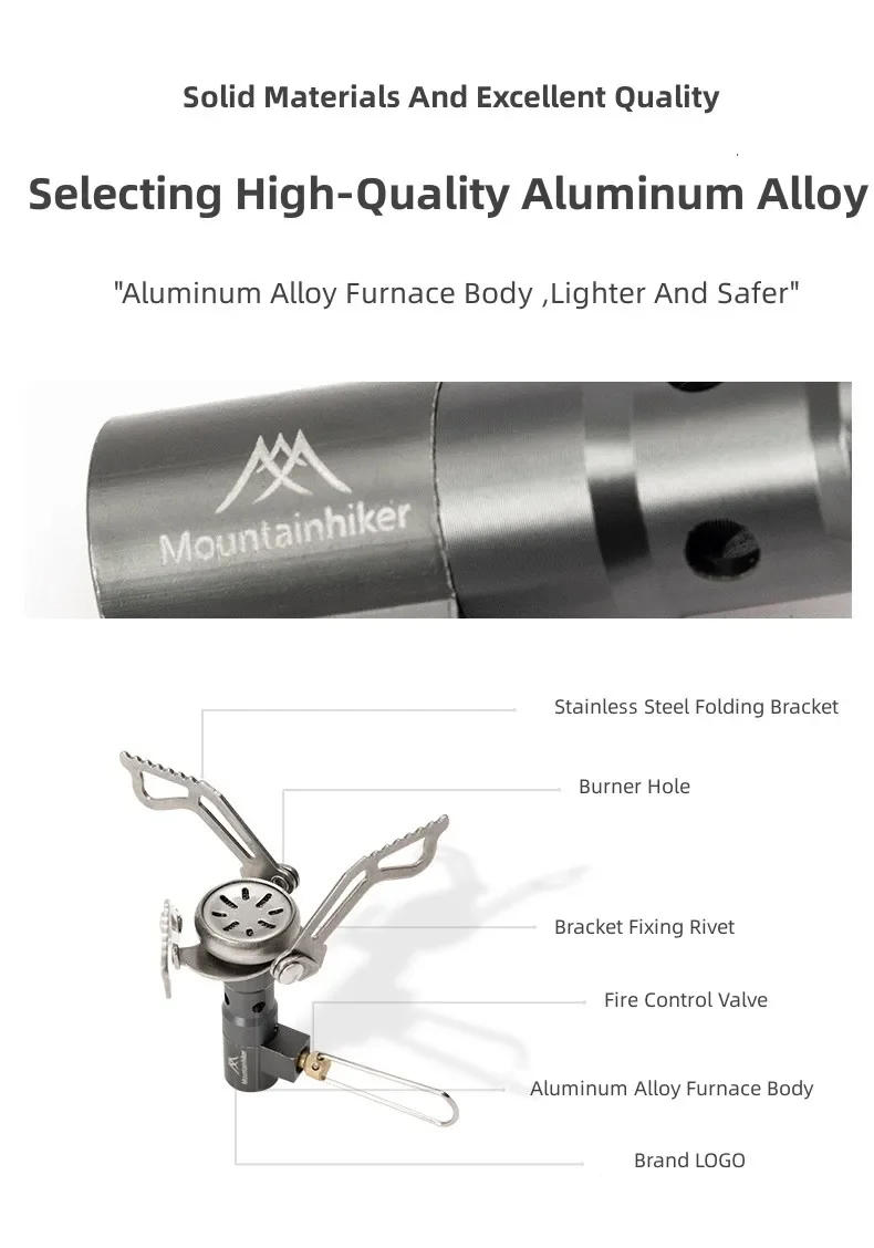 Description Picture 4 of itemMOUNTAINHIKER Camping Tourist Burner Big Power Mini Gas Stove Cookware Folding Portable Outdoor Picnic Barbecue Survival Furnace