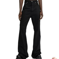Washed Elastic Floor Mop Micro Horn Pants Jeans Men Women Streetwear Hip Hop Black Joggers Trousers