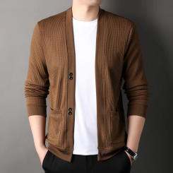 MLSHP Solid Color Men's Sweaters High Quality Solid Color Single Breasted Cardigan Autumn Winter Casual Male Sweaters 4XL