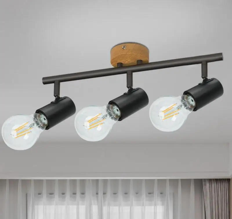 Description Picture 6 of itemAdjustable Angle Multi-Lamp Spotlight Ceiling Lamp for Bedroom Kitchen Living Room Bathroom E27 Retro Led Track Lamp for Home