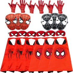 Children's Red Spiderman Cosplay Cape Mask Kid Super Hero Mask/Gloves 3-12 Year Old Boy Birthday Party Gift