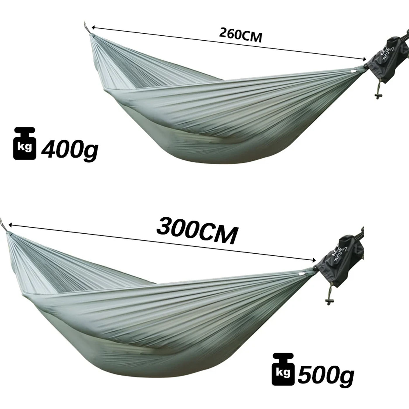 Description Picture 6 of item300x140cm Camping Parachute Hammock Single Portable Outdoor Indoor Nylon Hammock Adult Child Swing for Adventure Garden Backyard
