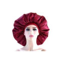 New Solid Women Satin Bonnet Fashion Stain Silky Big Bonnet for Lady Sleep Cap Headwrap Hat Hair Wrap Accessories Wholesale