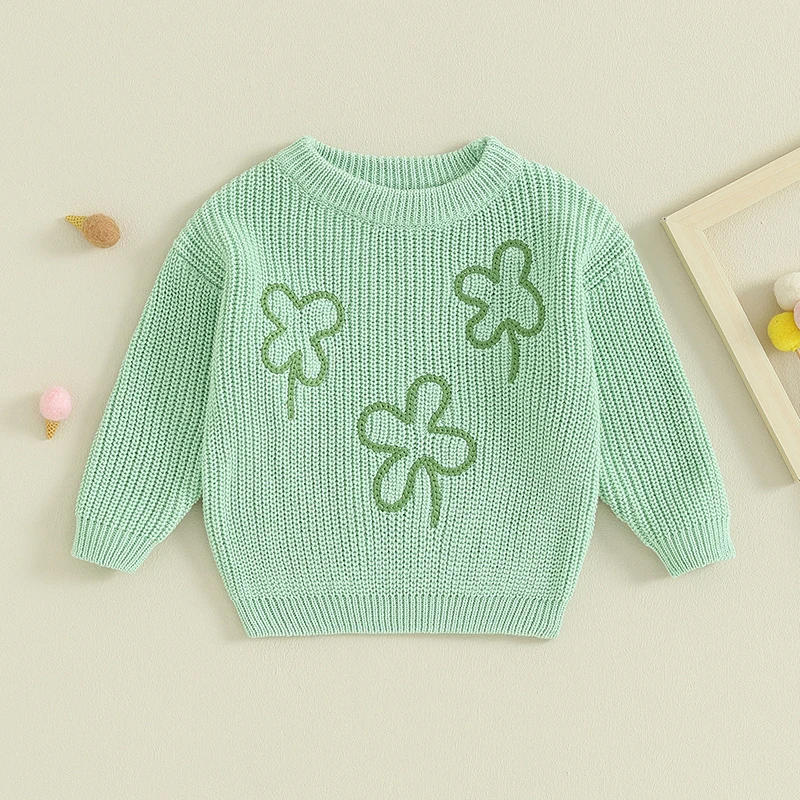 Description Picture 2 of itemBaby Christmas Sweaters Cute Long Sleeve Candy Cane Embroidery Knit Pullover Infant Tops