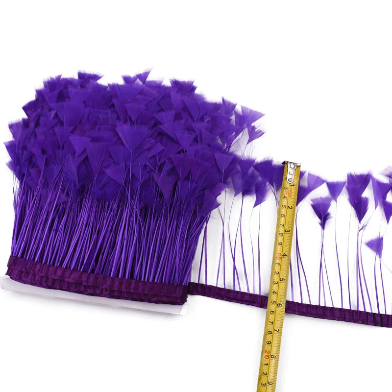 Description Picture 5 of item1Meter Turkey Feathers on Tape Tassel Fringe Trim cape skirt Goose Decoration White Feather Crafts Ribbon Sewing Trimmings Decor