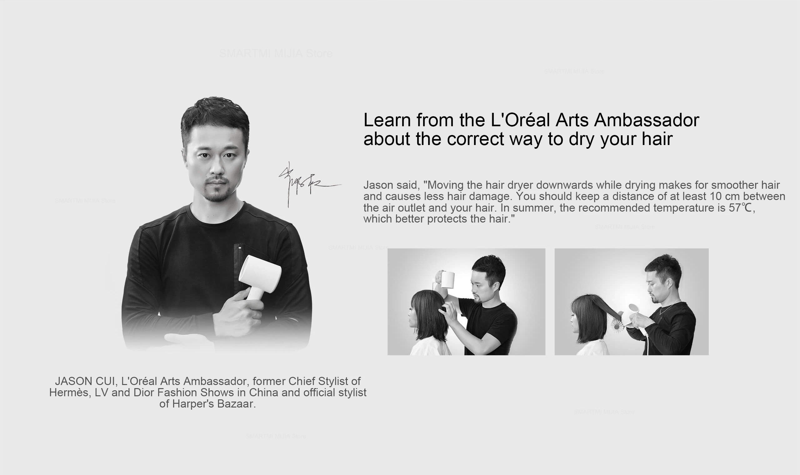 Description Picture 6 of itemXIAOMI MIJIA Mi Ionic Hair Dryer H300 Quick Dry Negative Ion Hair Care Professional For Home 1600W Electric Hair Dryers Diffuser