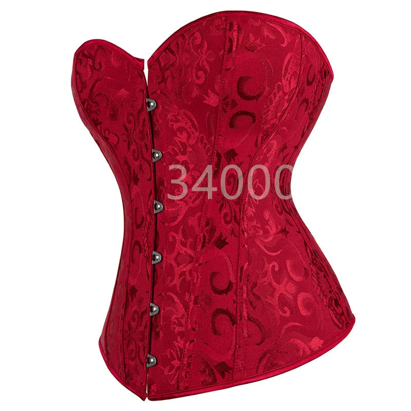 Description Picture 4 of itemcaudatus corsets and bustiers plus size flower print bridal bustier corset push up victorian vintage corselet overbust burlesque
