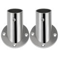 2 Pcs Bevel Angle Flange Base Shelf Bracket Corner Wardrobe Support Holder Rod Socket Stainless Steel Material Closet Baby