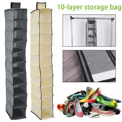 10 Layer Hanging Bag Drawer Box Cloth Underwear Shoes Storage Wardrobe Organizer Hanger Bag Shelves Rack Wardrobe Organizers