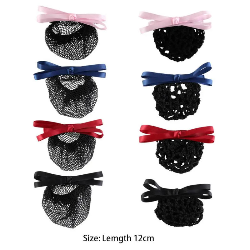 Description Picture 6 of itemLady Dance Headdress Mesh Hair Net Bowknot Hair Bun Cover Women Spring Clips Hairgrips Cover Net Korean Bun Snood Ponytail Clip