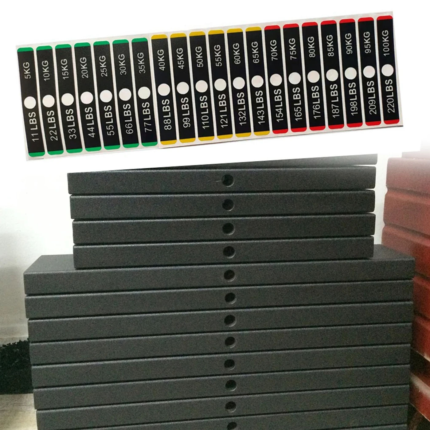 Description Picture 2 of itemFitness Equipment Weight Stickers Gym Weight Block Stack Labels Number Stickers PP 119*18mm Tool Accessories for barbells
