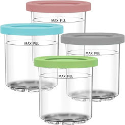 Ice Cream Containers 1 Pack with lid Compatible with Ninja Creami Cream Makers NC299AMZ & NC300s Series BPA-Free Random color