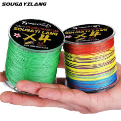 Sougayilang X4 100m 300m 4 Strands Braided Fishing Line Max Drag 66LB Multifilament Fishing Line for Saltwater Freshwater Pesca