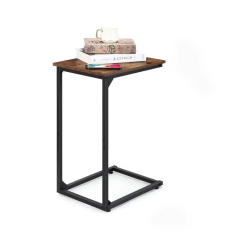 C Shaped End Table, Side Table Tray Side Table Bedside Table Height 27.3'' with Metal Frame Laptop,Snack,Sofa Couch