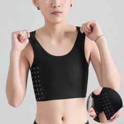 Women Breathable Chest Breast Binder Side Buckle Short Vest Tops Chest Binder Underwear Tank Tops Wireless Chest Wrap Bandage