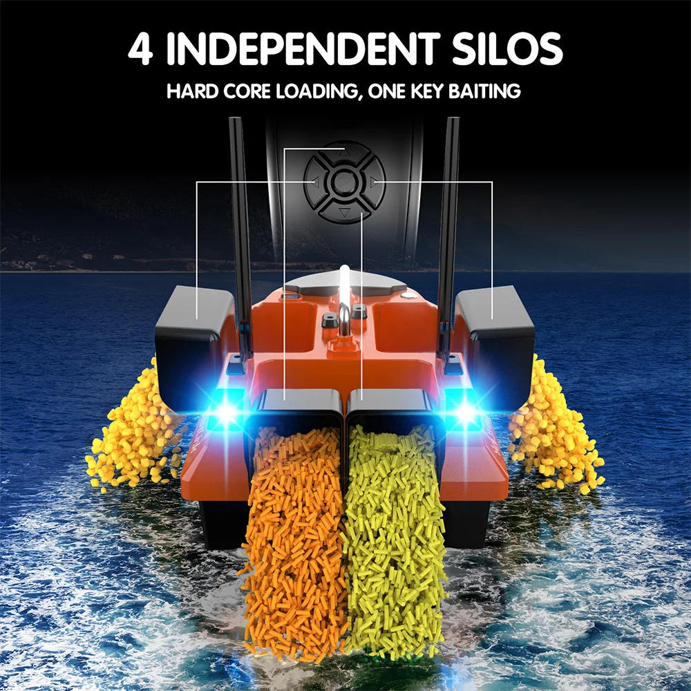 Description Picture 6 of itemMBLN Bait Boat with 4 Independent Hoppers,Dual Antennas for 500m Range, Dual Power Supply, Front & Rear Lights for Night Fishing