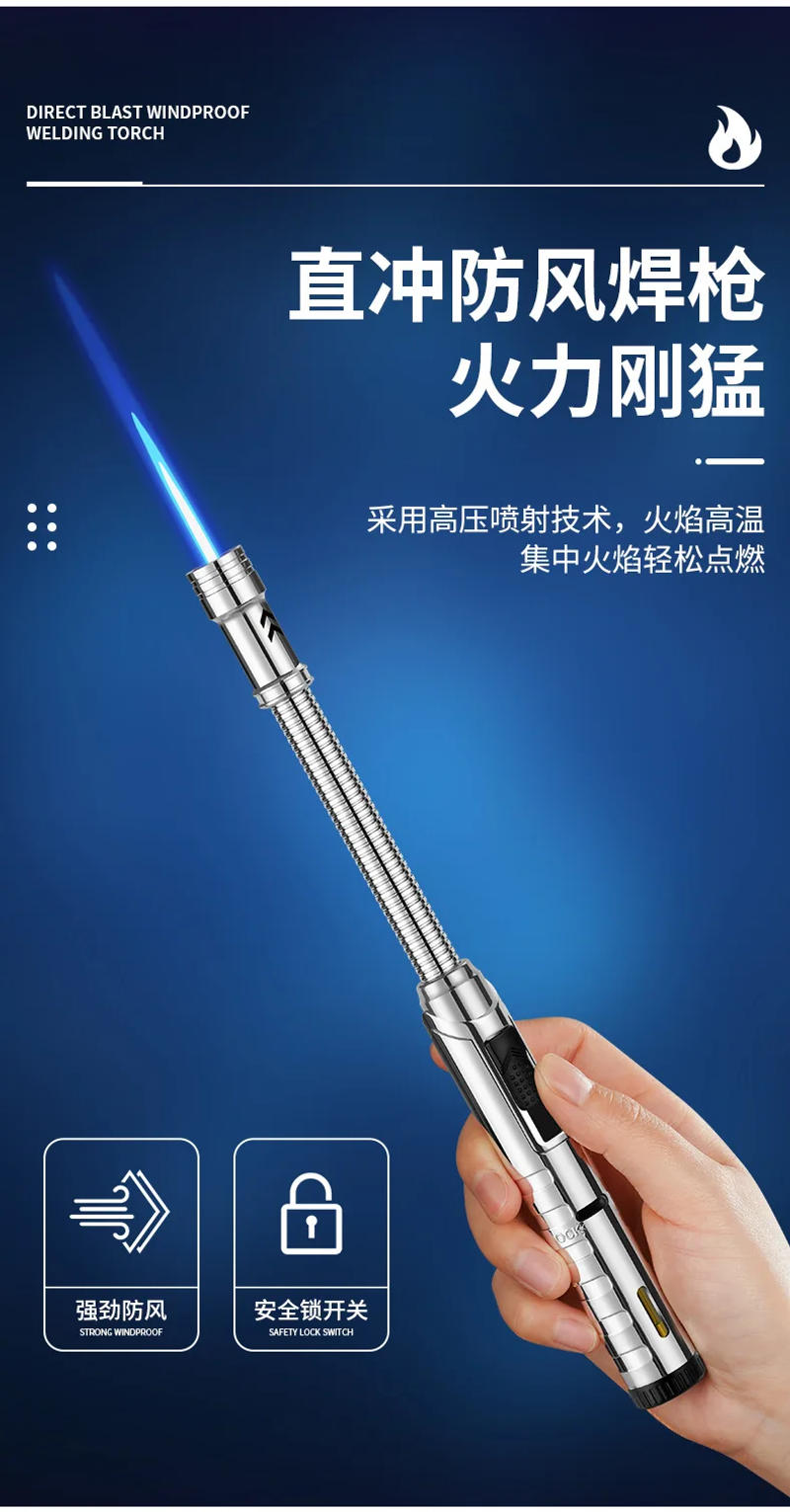 Description Picture 5 of itemOutdoor Camping BBQ Kitchen Lighter Ignition Tool Windproof Cigar Lighter Welding Gun Butane Gas Lighters Smoking Accessories