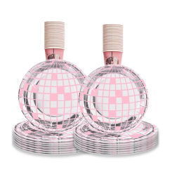 10 Guests Disco Theme Party Disposable Tableware Disco Pink Plates Cups Napkins Disco Party Girls Birthday Party Supplies