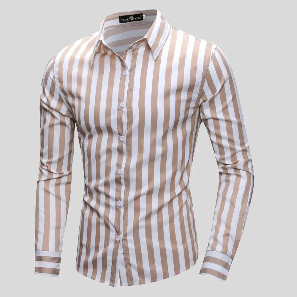 Description Picture 4 of itemMen's Plaid stripe Cotton Dress Shirts Male High Quality Long Sleeve Slim Fit Business Casual Shirt Plus Size S-2XL