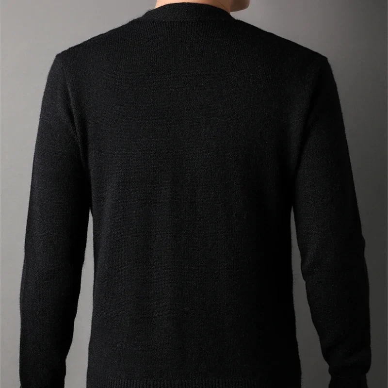 Description Picture 6 of itemNew Men's Winter Coarse Spinning Rod Needle Diamond Grid Thick Cardigan Jacquard Personalized Sweater Knitwear Coat