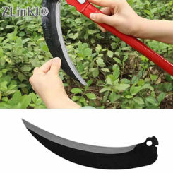 1pcs Foldable Sickle Agricultural Lightweight Gardening Grass Sickle Mow Cut Wheat Metal Long Handle Sickle Garden Weeding Tools