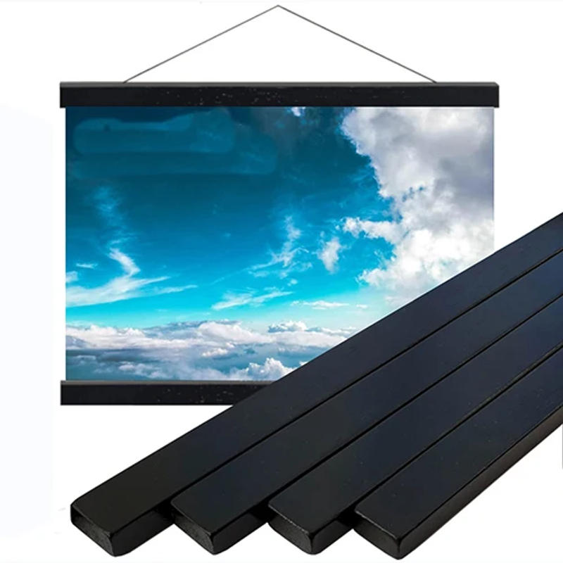 Description Picture 6 of itemMagnetic DIY Wood Poster Frame Teak/Pine Photo Hangers Hanging Kit for Pictures Canvas Prints Poster Scroll Artwork Print Holder