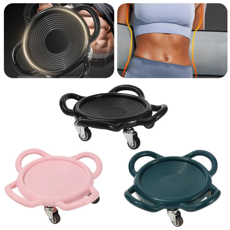 Description Picture 6 of itemAb Roller Sliding Disc Waist Strength Trainer 4-Wheel Muscle Building Roller with 3 Kneel Mat 360 Degree Rotating for Exercise