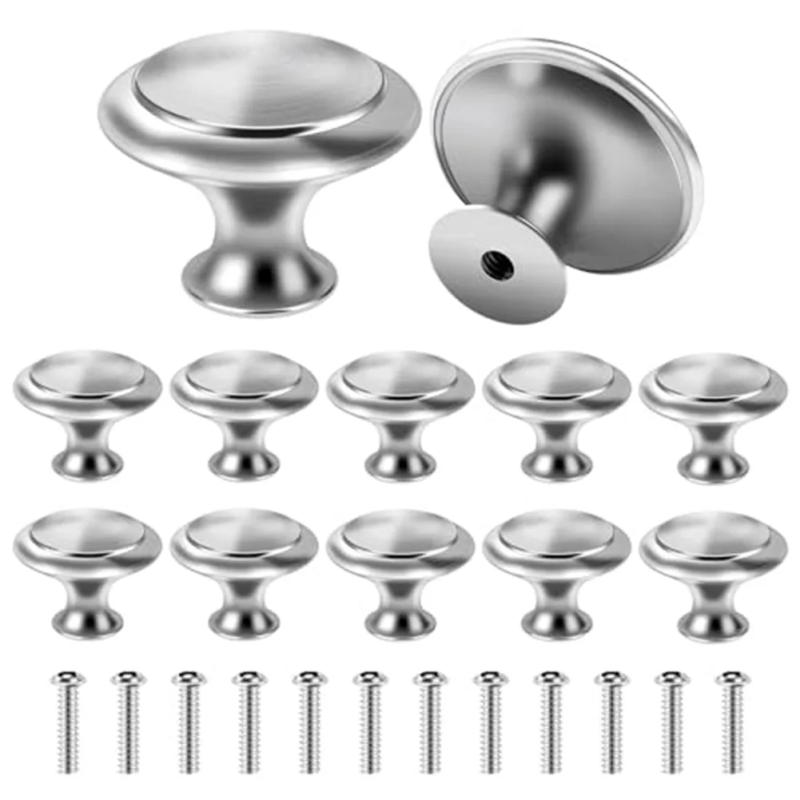 Description Picture 4 of item12pcs Furniture Knobs Cabinet Handles Stainless Steel Drawer Hand Pulls Knob Round Shaped Replacement Furniture DIY Door Hardwar