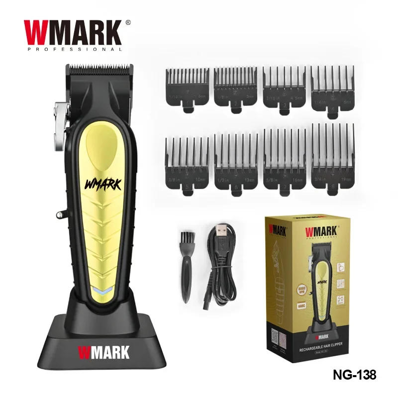 Description Picture 2 of item2024 New Oil Head Electric Clippers WMARK NG-138 New Hair Clipper  Hot Selling Charging Base Hair Trimmer for Men