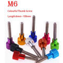 1Pcs M6 Colourful Thumb Screw Aluminum Alloy+Stainless Steel Flat Head Knurled Hand Grip Knob Step Bolts