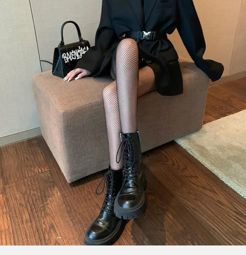 Description Picture 6 of itemSexy Fishnet Stocking Women Fish Net Pantyhose Leggings Mesh Hollowed Tights Gyaru Skin Thigh High Socks Winter Warm Hosiery