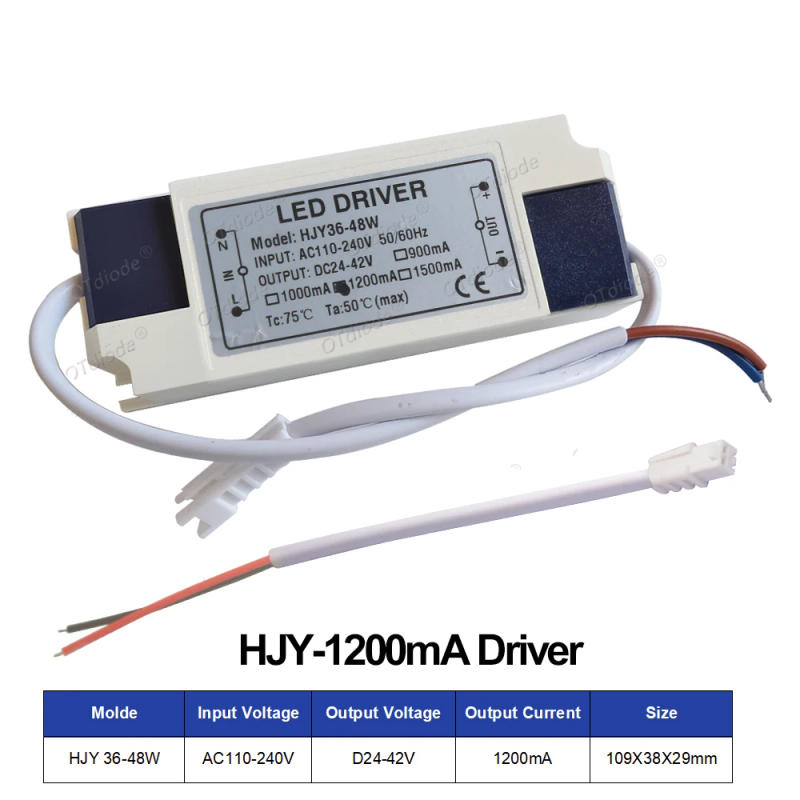 Description Picture 4 of item110V 220V 36W 40W 45W 48W LED Driver DC24-42V 900mA 1000mA 1200mA 1500mA Flicker Free Power Supply External Lighting Transformer