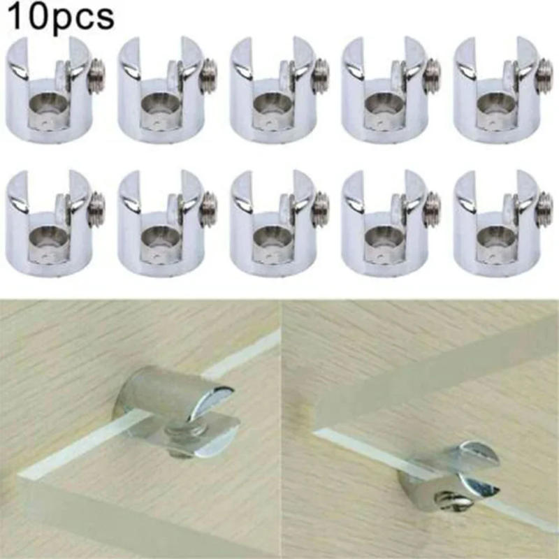 Description Picture 5 of item10pcs Glass Clamp Glass Plated Brackets Zinc Clip Holder Support Brackets Clamps For 6-8mm Cabinet Shelf Support Plate Clamp