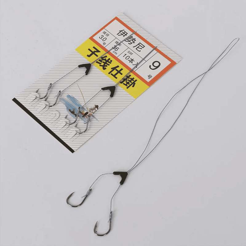 Description Picture 5 of itemForks Double Fishing Hooks With 4-Strand PE Line 1 Pack 2 Pair 4 Hooks Bifurcation Line Sub-line Fishing Hooks