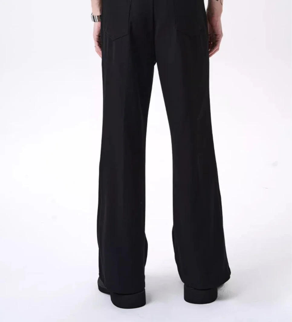 Description Picture 4 of itemBlack Elastic Social Tailoring Tight Stretch Male Suit Trousers Business Bell Mouth Flared Men's Summer Pants Cheap Stylish 2024