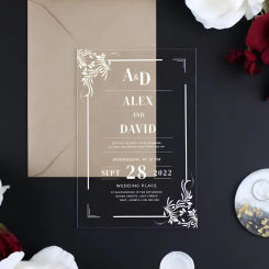 Acrylic Wedding Invitation, Personalized Wedding Invitations, Party Invitations and Invitation Quinceanera, Invitation Sweet 16