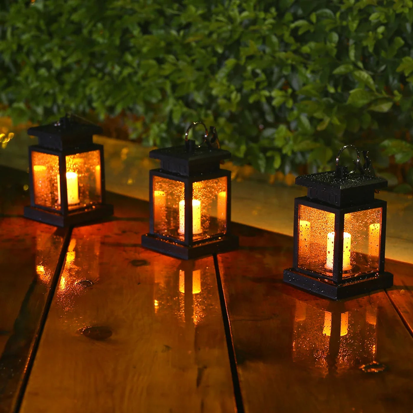 Description Picture 6 of itemLED Retro Flickering Hanging Lantern Candle Bright Pathway Decoration Outdoor Palace Light Solar Lamp Waterproof Yard Garden