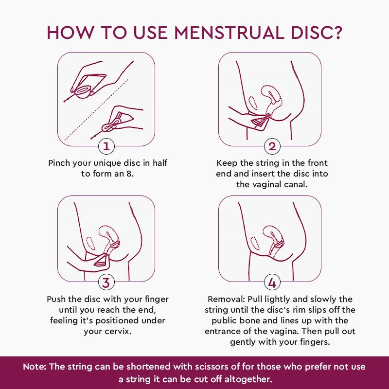 Description Picture 6 of itemSoft Reusable Disc With Removal String Certified Women Monthly Disk Kit Personal Health Care Feminine Hygiene