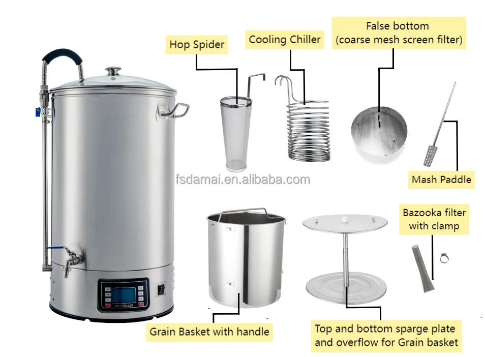 Description Picture 3 of item30 40 50 60 70L Mini Home Brewery Equipment For Sale/ Similar Guten Microbrewery/ All In One Beer Mash Tun Microbrewery