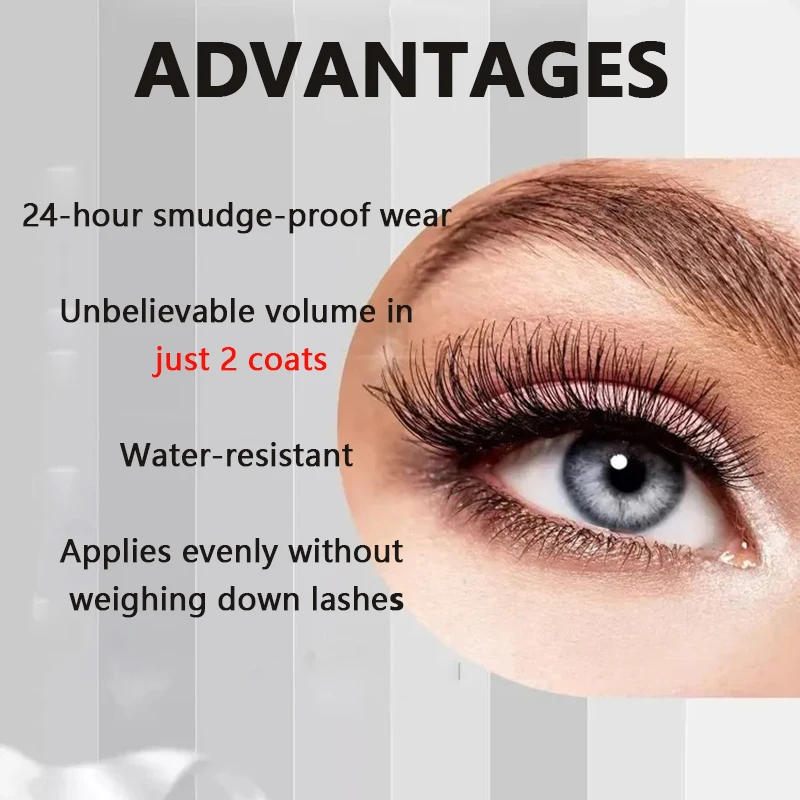 Description Picture 6 of item1/2/3PCS 7D Fiber Mascara Set Waterproof Durable Curling Mascara Sweatproof Anti-smudge Slimming Base Mascara for all skin types