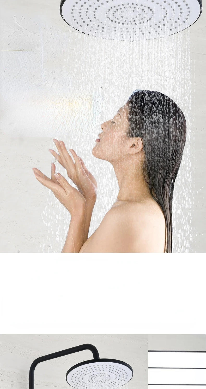 Description Picture 4 of itemMatte Black Shower System Set Full Copper Hot and Cold Mixing Valve Bathroom Faucet In-wall Multi-functional