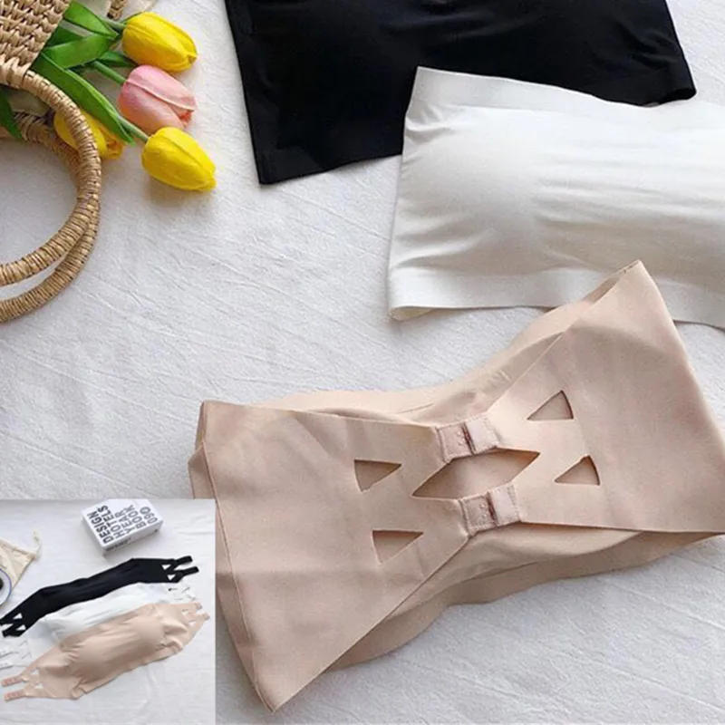 Description Picture 5 of itemNew One Piece Seamless Tube Tops Women Invisible Bra Intimates Strapless Bustier Bandeau Breathable Wrapped Chest Underwear