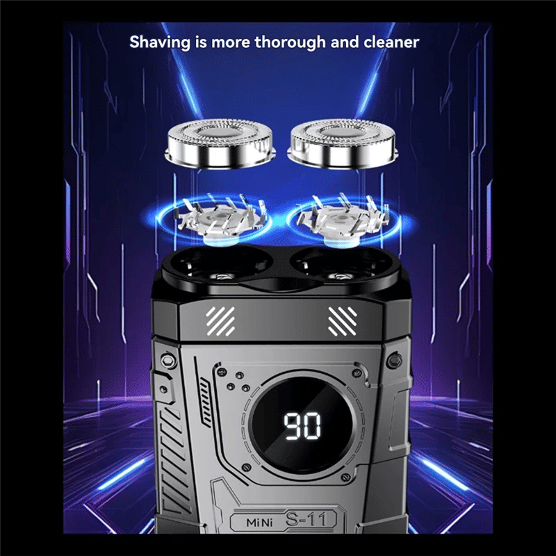 Description Picture 4 of itemB59B-Household Car Shaver Mini Electric Smart Digital Display Dual Blade Shaver Powerful Beard Trimmer Tool 36Db