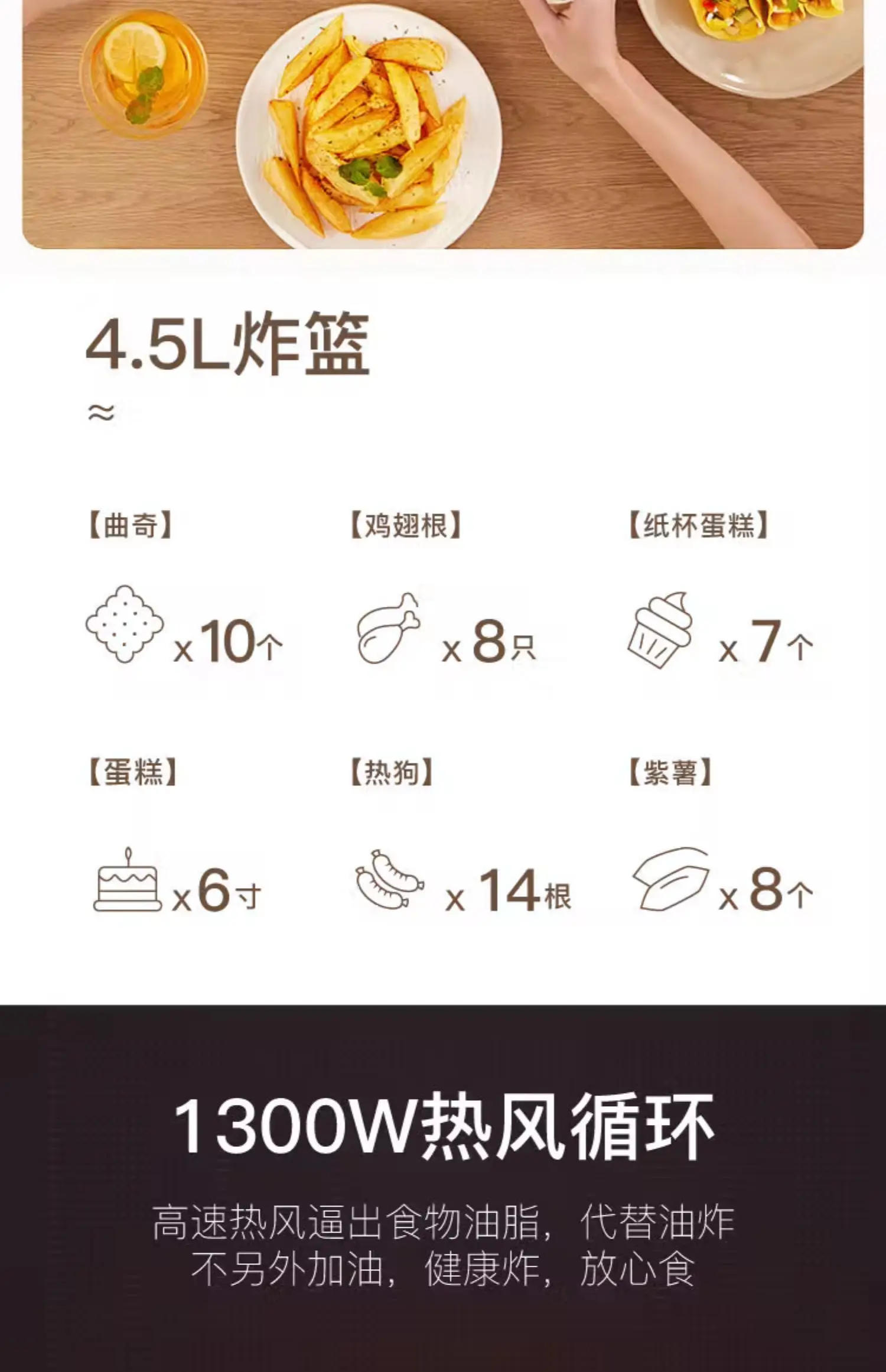 Description Picture 4 of itemHousehold air fryer Multifunctional electric fryer French fries machine Oven integrated low fat