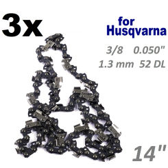 3x 14inch/35cm Chainsaw Saw Chain 1.3MM 3/8 0.050" 52 Fits For 135 235 236 Replacement Garden Power Tool Parts//