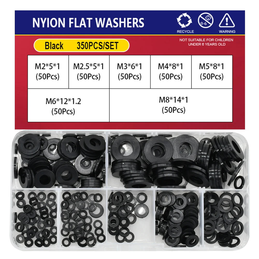 Description Picture 4 of itemM2 M3 M4 M5 M6 M8 M10 M12 M14 M20 PVC Washers Set Hard Plastic Nylon Gasket Transparent Insulation Flat Paded Assortment Kit