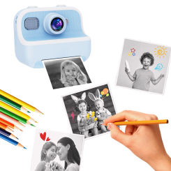 Kids Mini Instant Print Camera 2.4 Screen Digital Photo Camera Toy HD 1080P Video Photo Printing Camera with 3 Rolls Print Paper